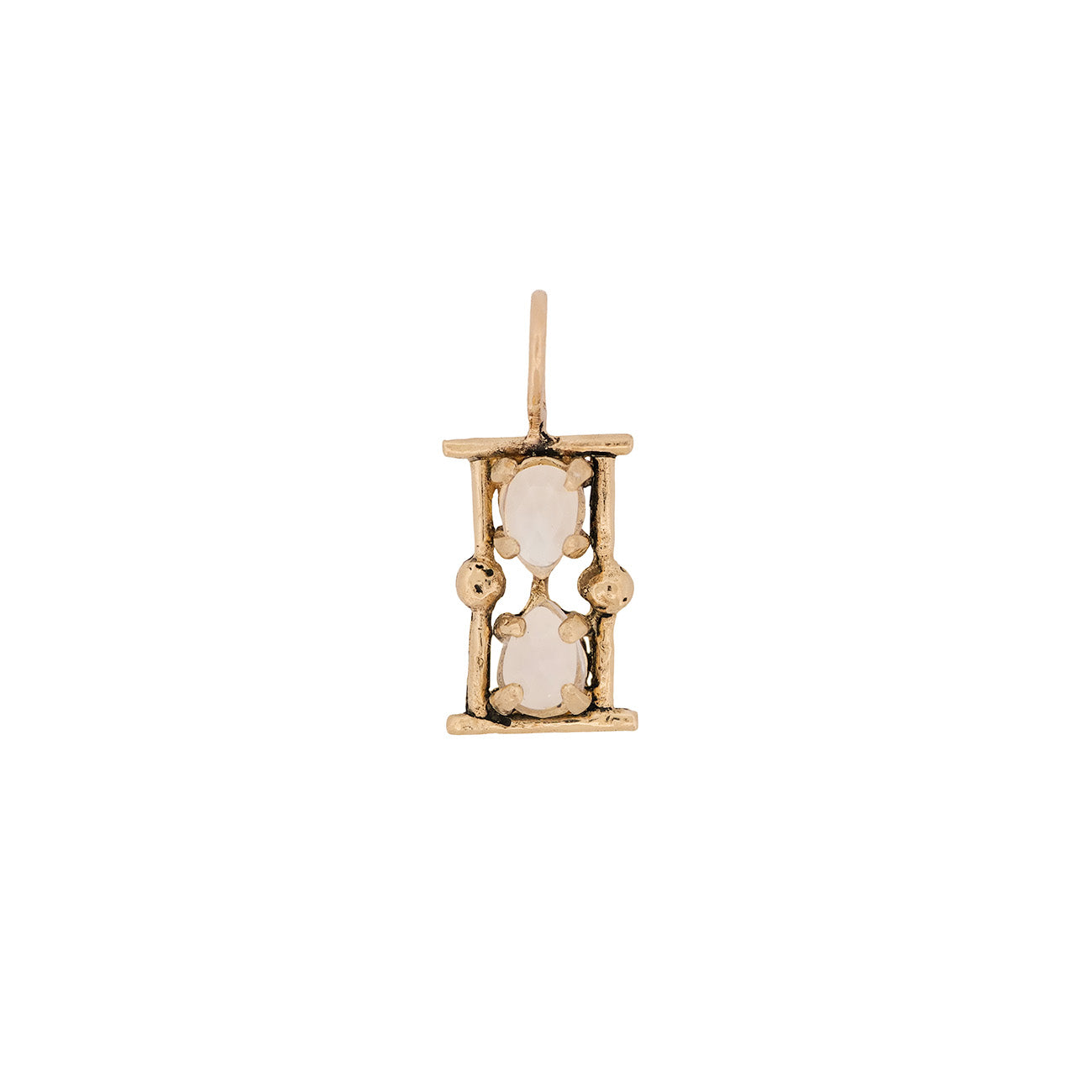 Petite Hourglass Amulet Charm - Moonstone