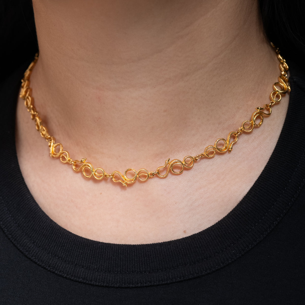 Rebirth Snake Chain Necklace (GP)