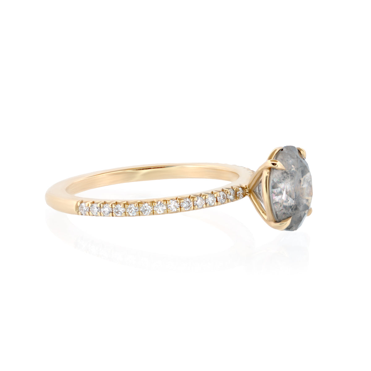 Solitaire Ring - Salt & Pepper Diamond