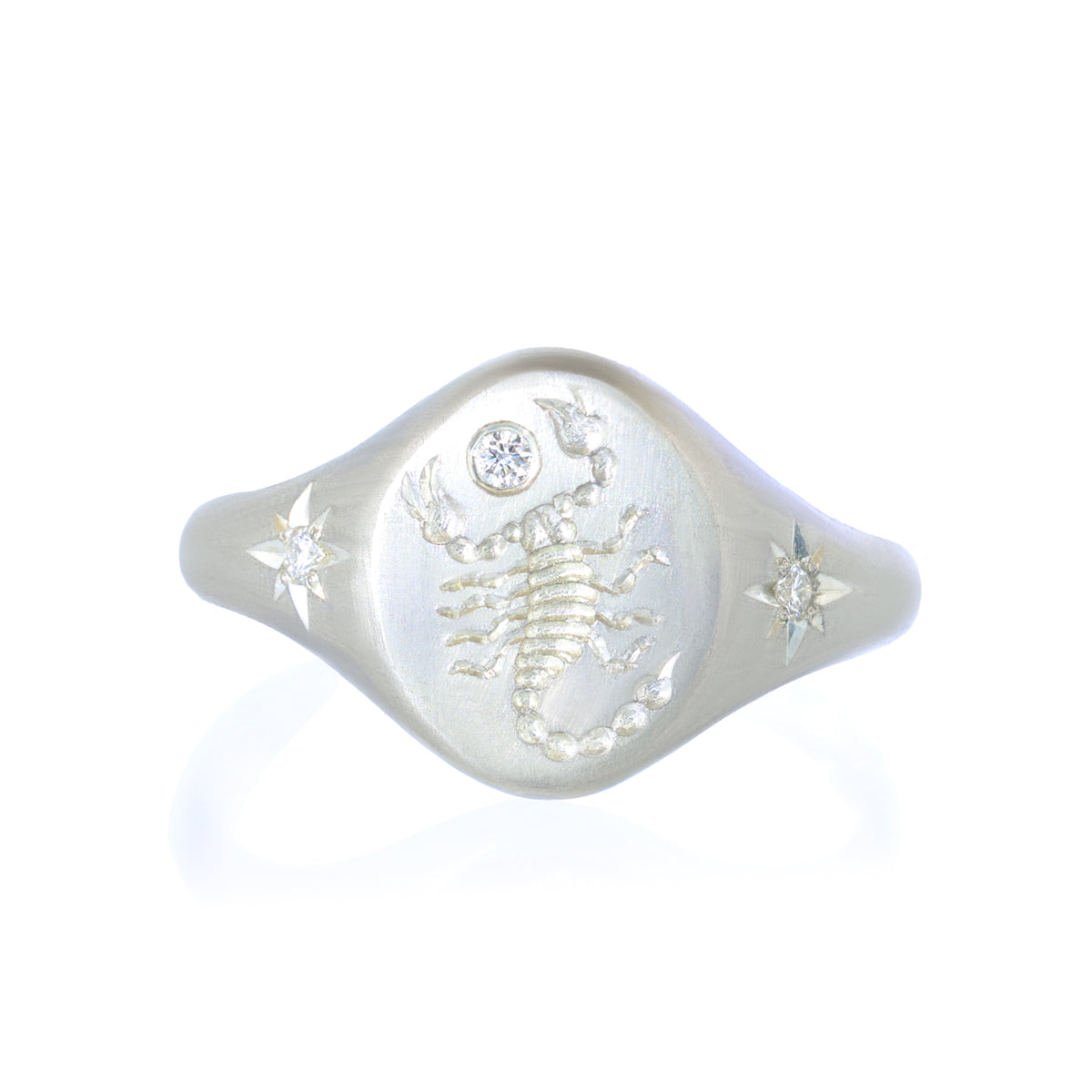 Scorpion Signet Ring - Diamond (S)