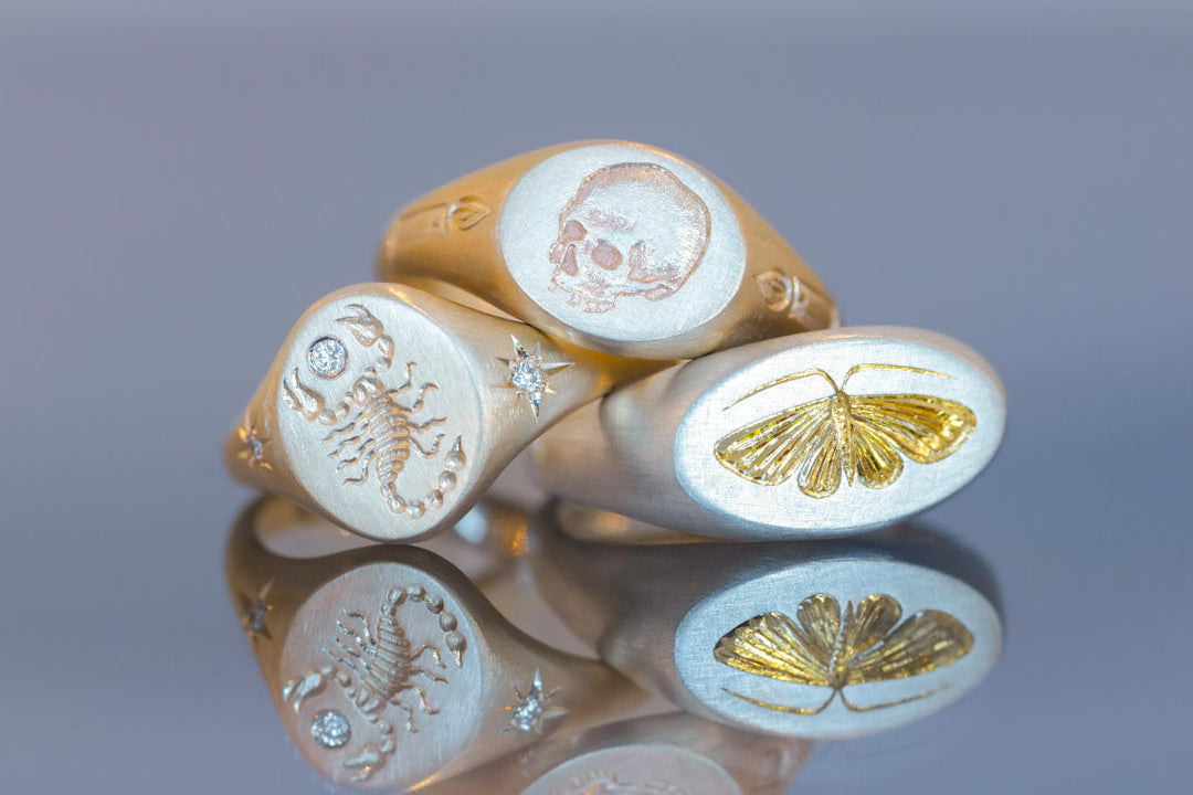 Scorpion Signet Ring - Diamond