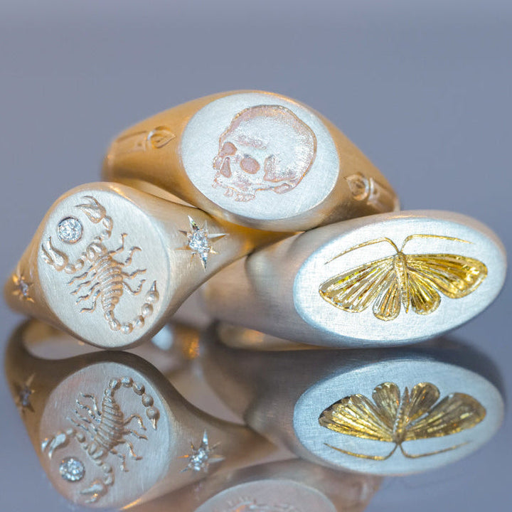 Moth Signet Ring
