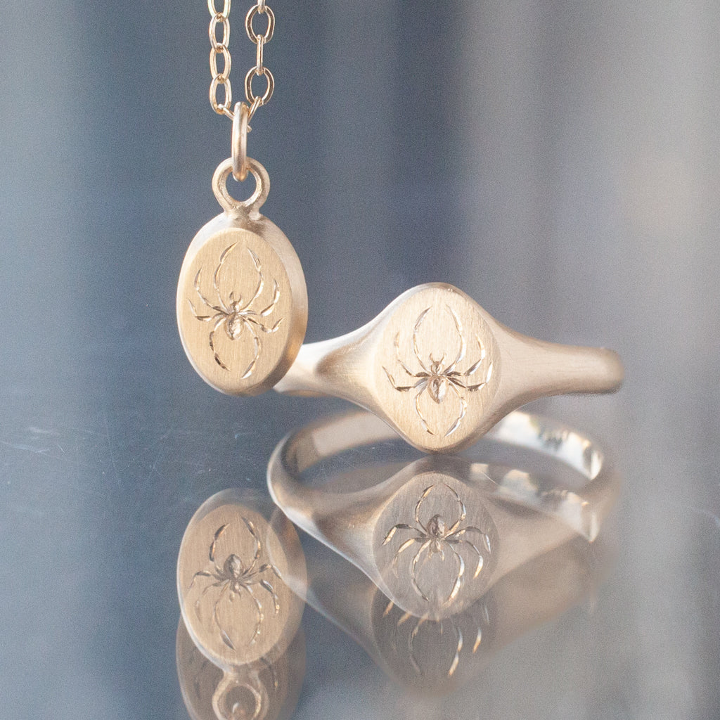 Tiniest Spider Signet Ring