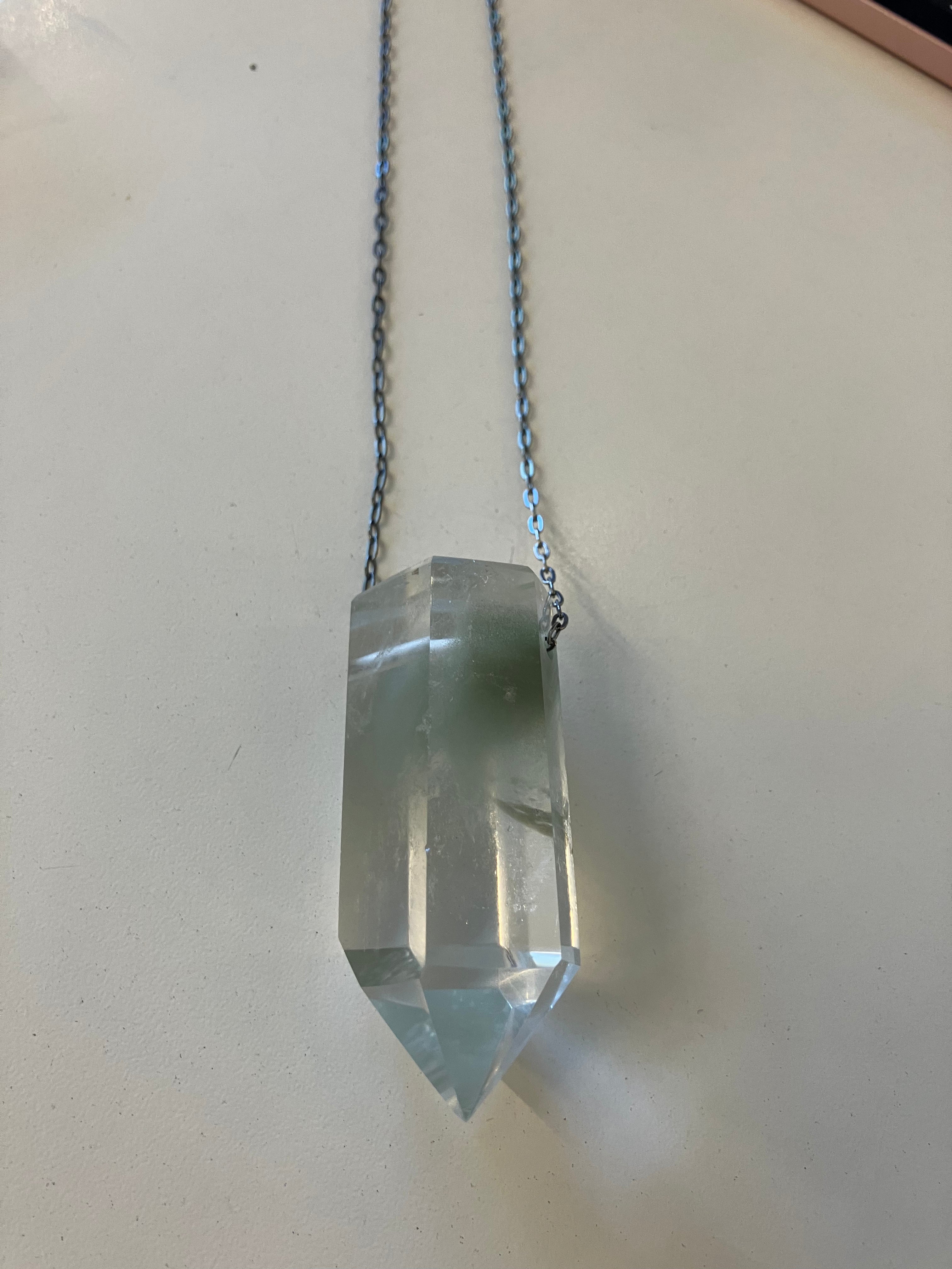 Crystal Quartz Necklace - Chlorite Inclusions