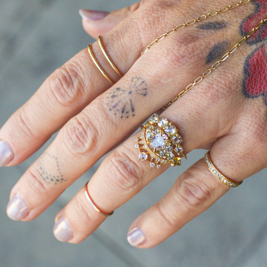 champagne diamond engagement ring