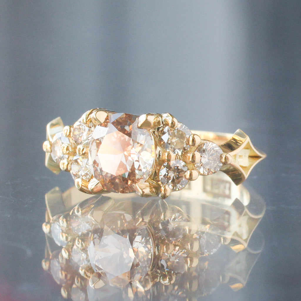 Nico Ring - Oval Mine Cut Champagne Diamond (1ct)