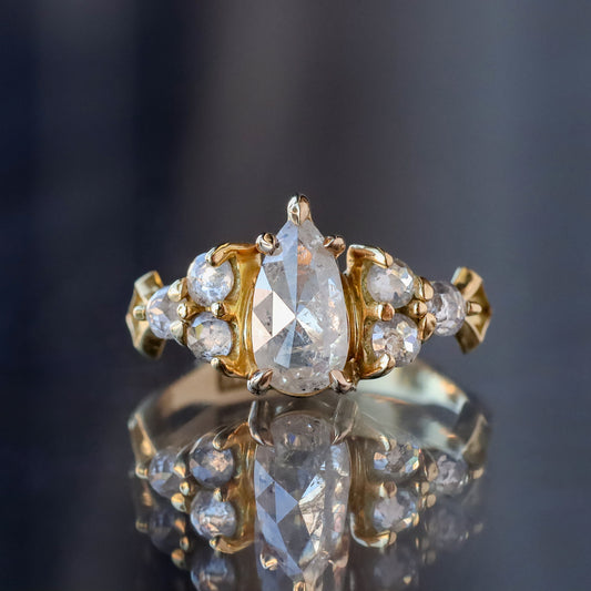 Icy Salt & Pepper Diamond Pear Queen Nico (1.5ct)