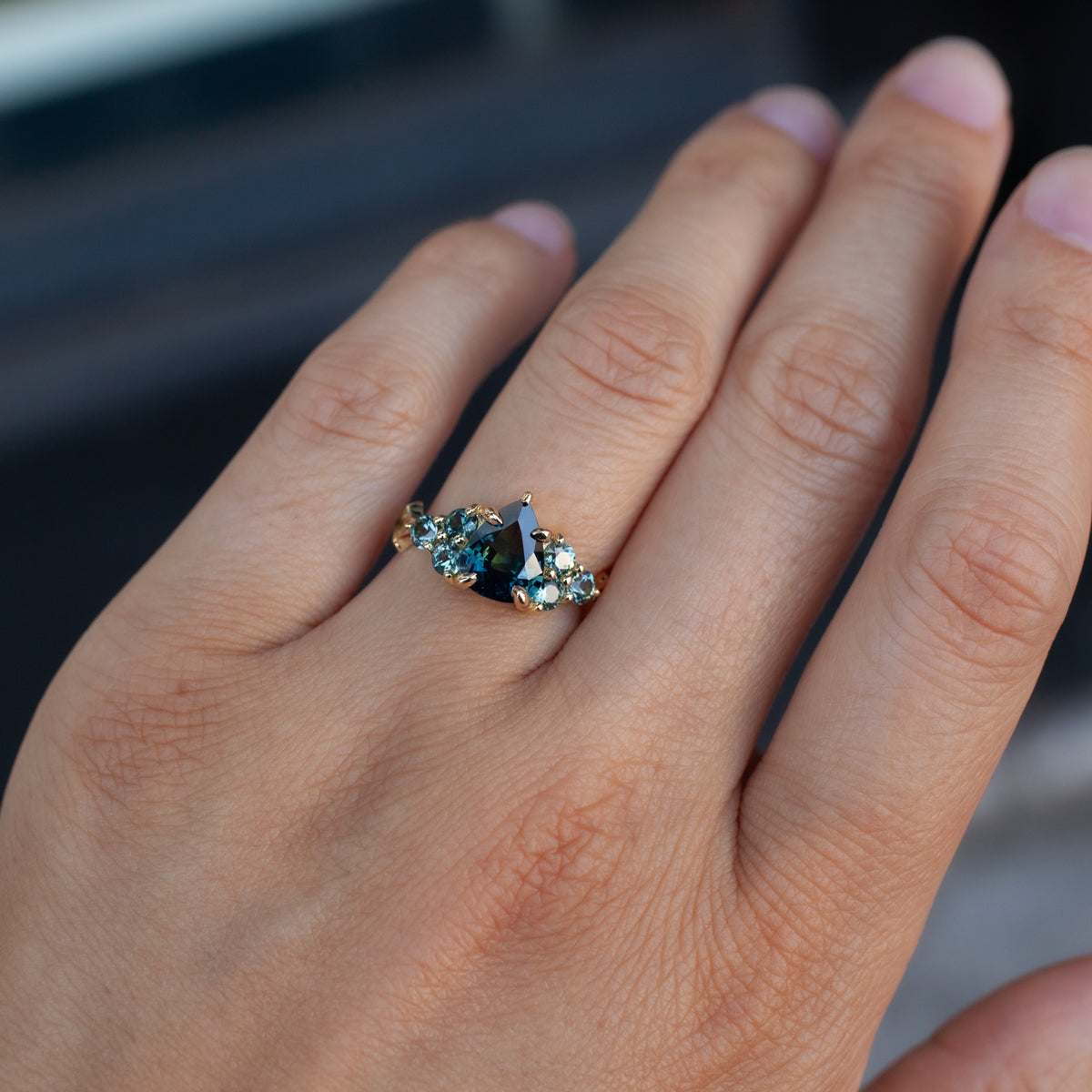 Nico Ring - Teal Pear Sapphire (2.07ct)