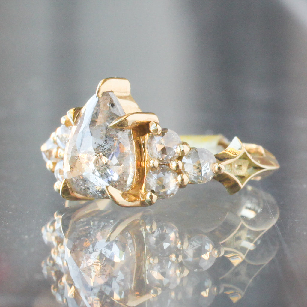Nico Ring - Rose Cut Salt & Pepper Diamond (1.85ct)