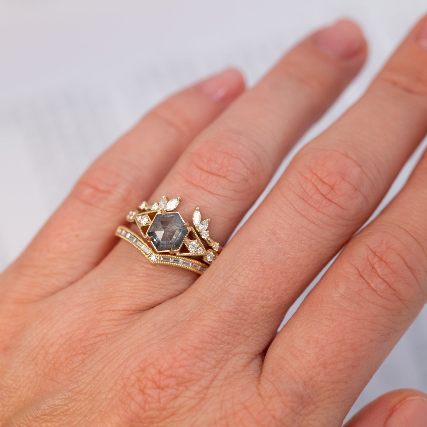 Casia Vestra Ring - Salt & Pepper Diamond (1.18ct)