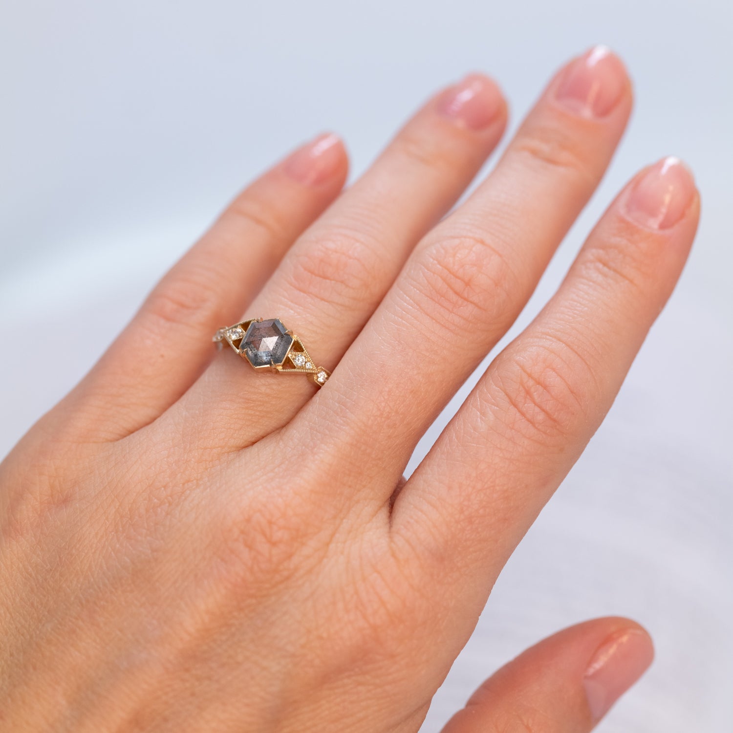 Casia Vestra Ring - Salt & Pepper Diamond (1.18ct)