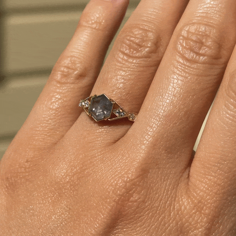 Casia Vestra Ring - Salt & Pepper Diamond (1.18ct)