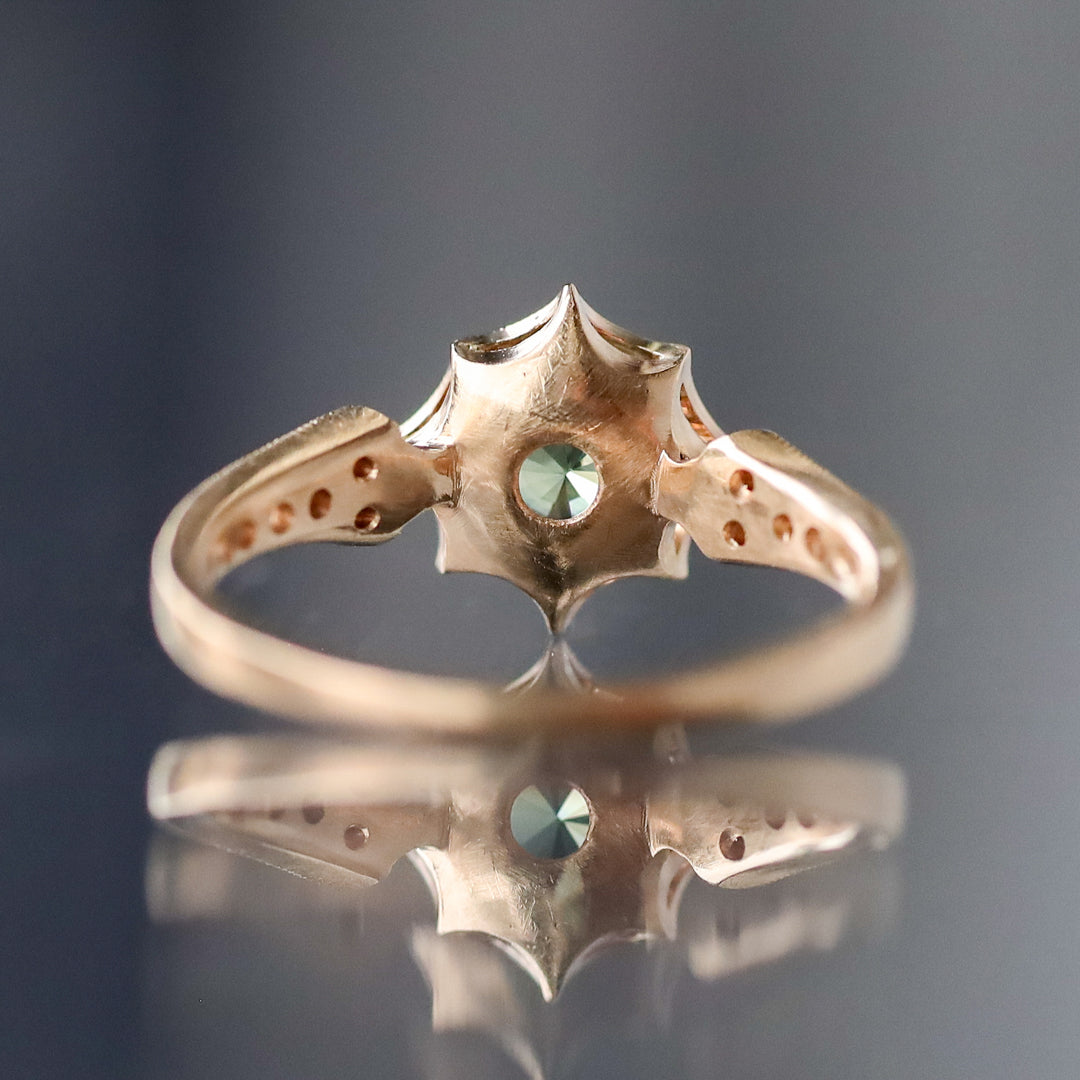 Tahoe Teal Brilliant Sapphire Dione Ring