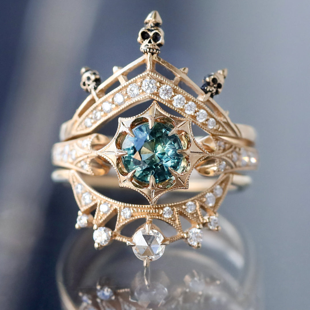 Tahoe Teal Brilliant Sapphire Dione Ring