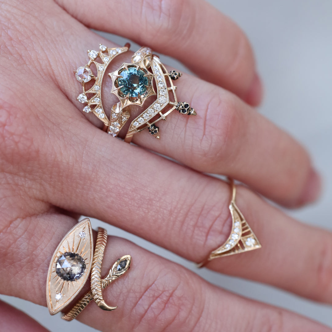Tahoe Teal Brilliant Sapphire Dione Ring