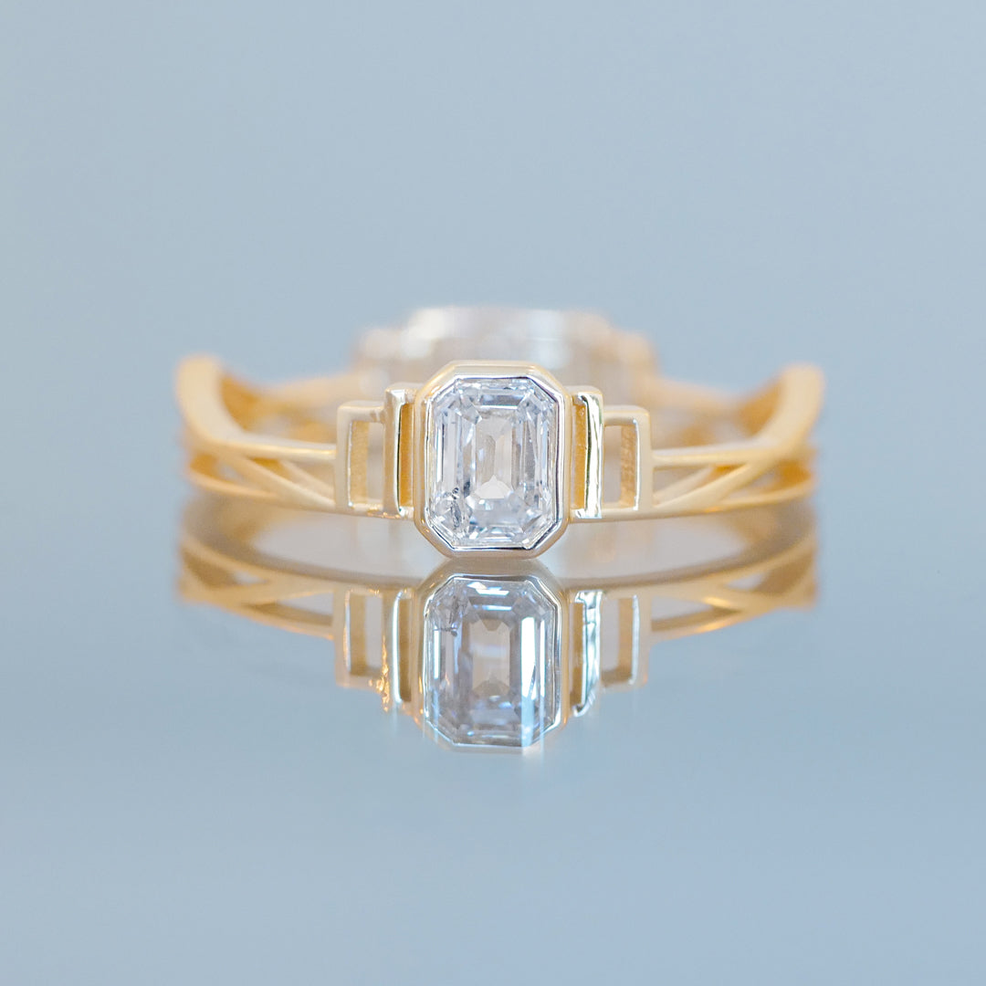 Dame Bloodgood Ring - White Emerald Cut Diamond