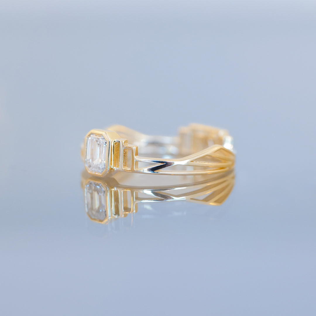 Dame Bloodgood Ring - White Emerald Cut Diamond