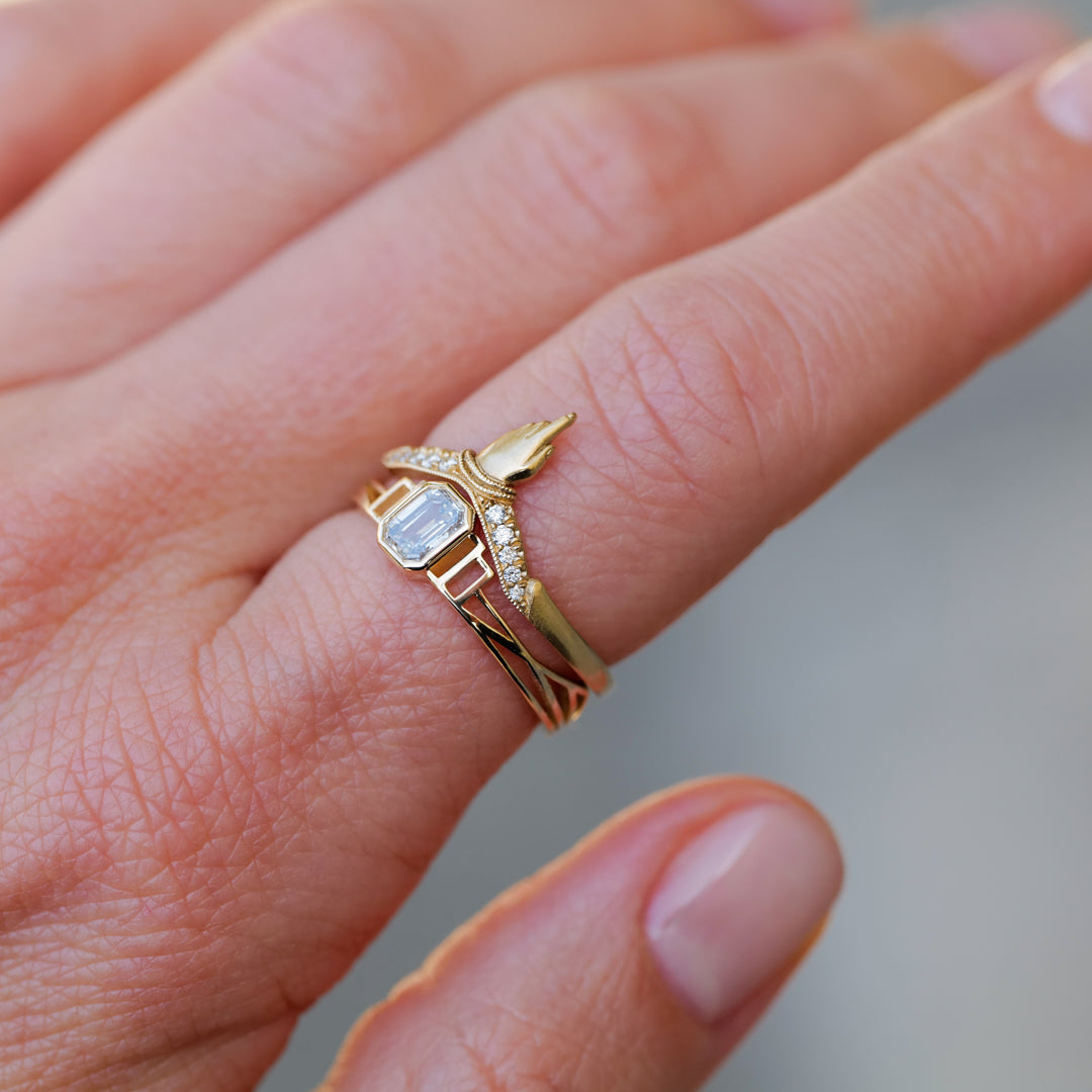Dame Bloodgood Ring - White Emerald Cut Diamond