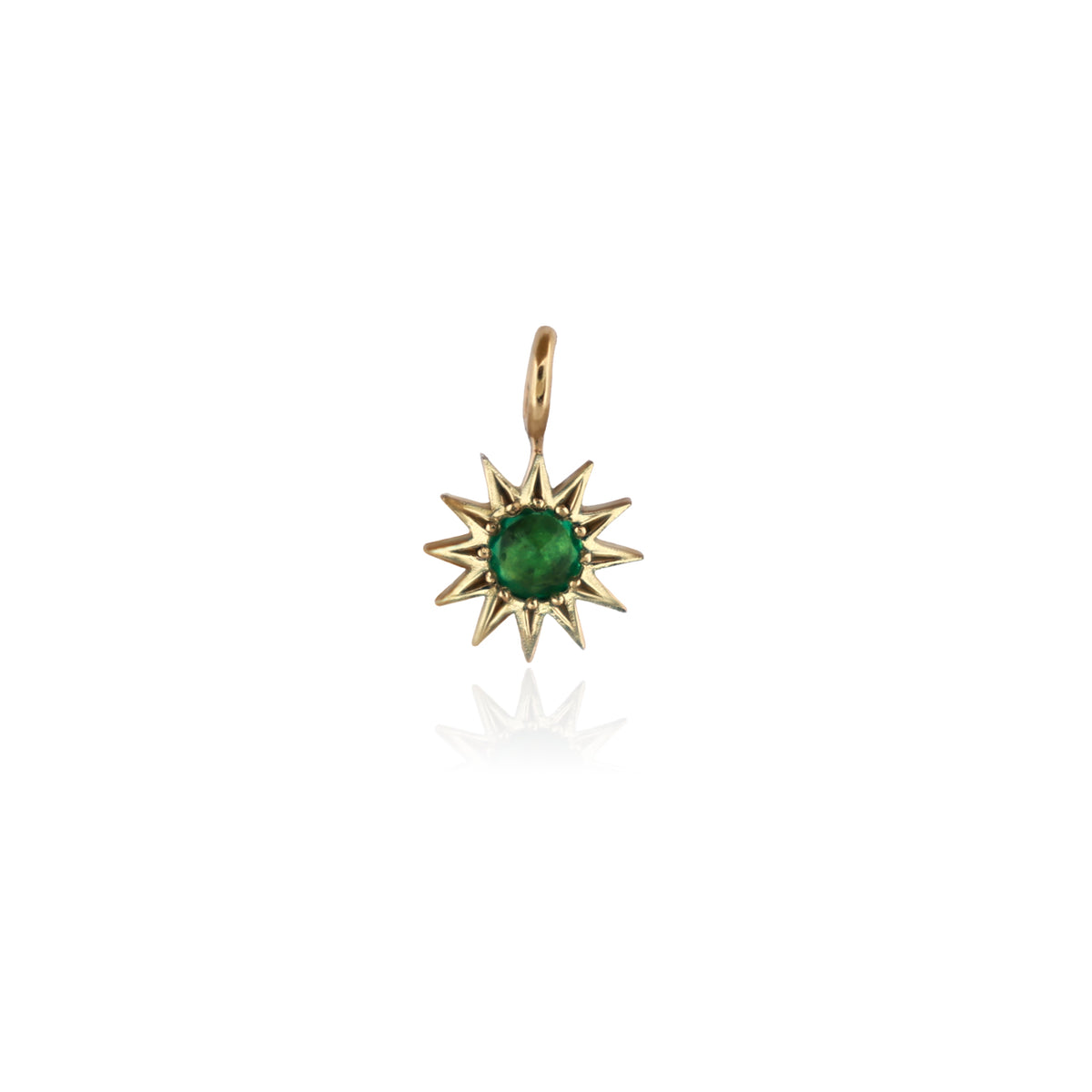 Petite Inverted Spur Charm - Emerald