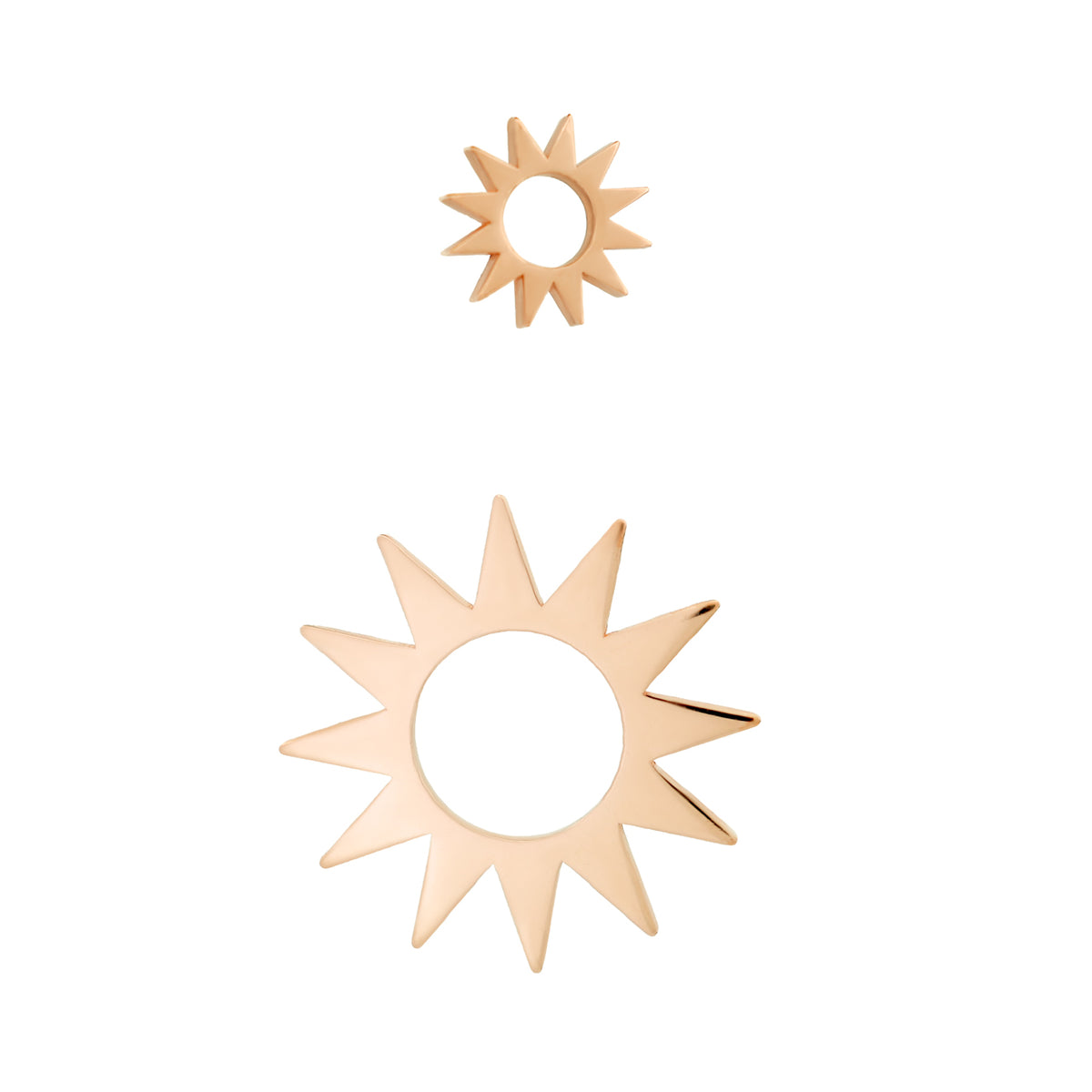 Two 14K gold Baby Spur Charm - Classic pieces in different sizes, including an 8mm diameter starburst charm.