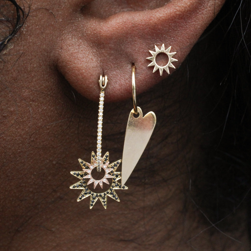 Long Latch Hoop - White Diamond
