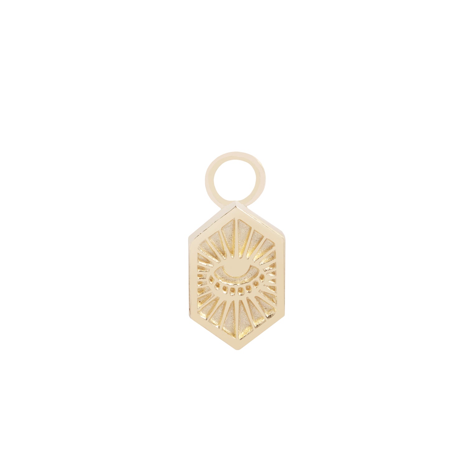 Hex Eye Charm - Classic - 10K Yellow Gold / Plain
