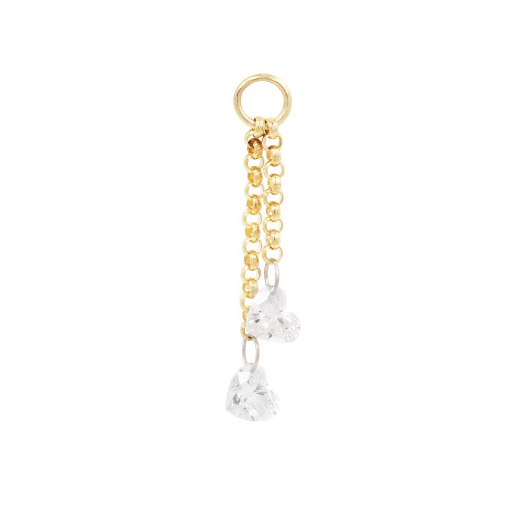 Double Diamond Heart Dangle