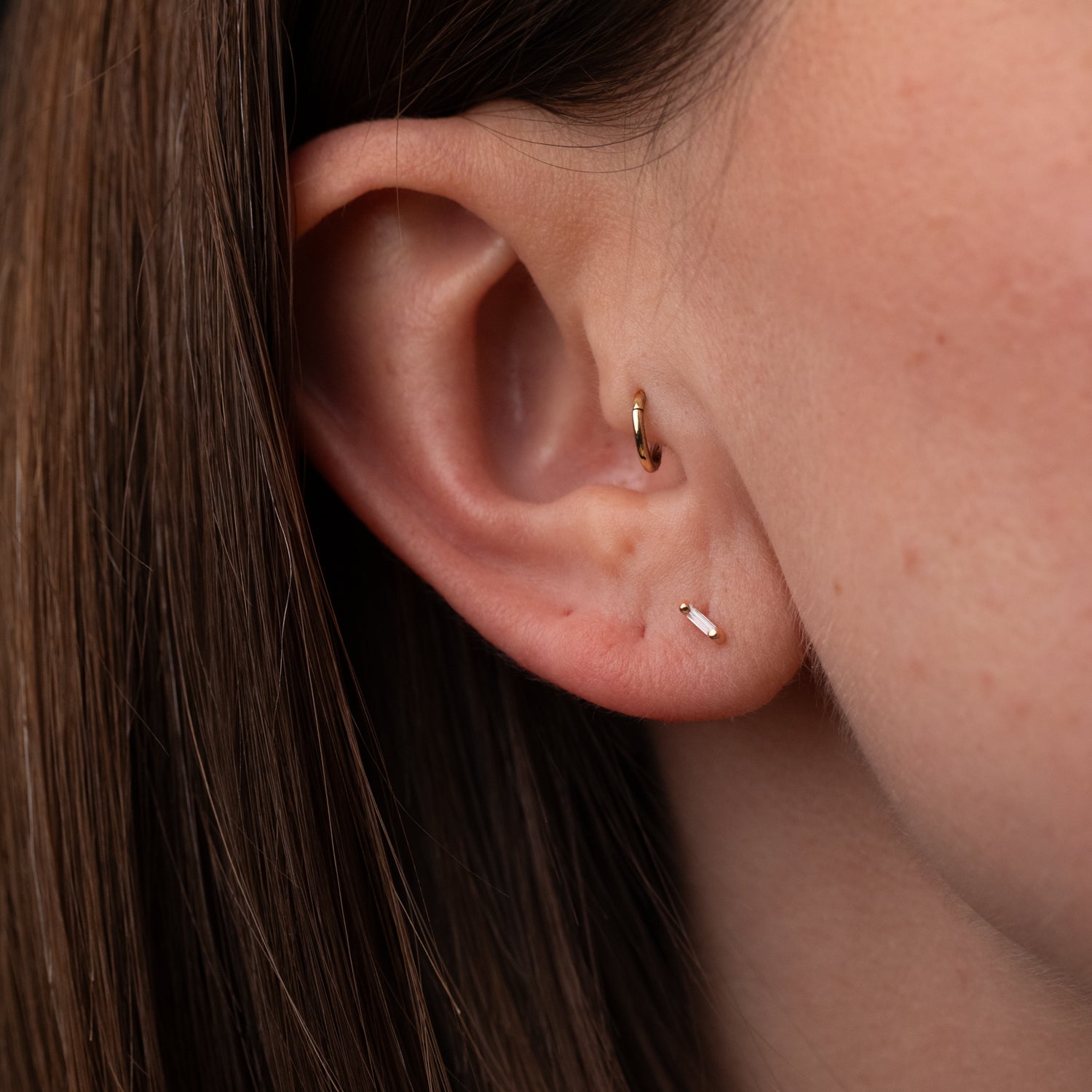 Escalier Single Stud - White Diamond