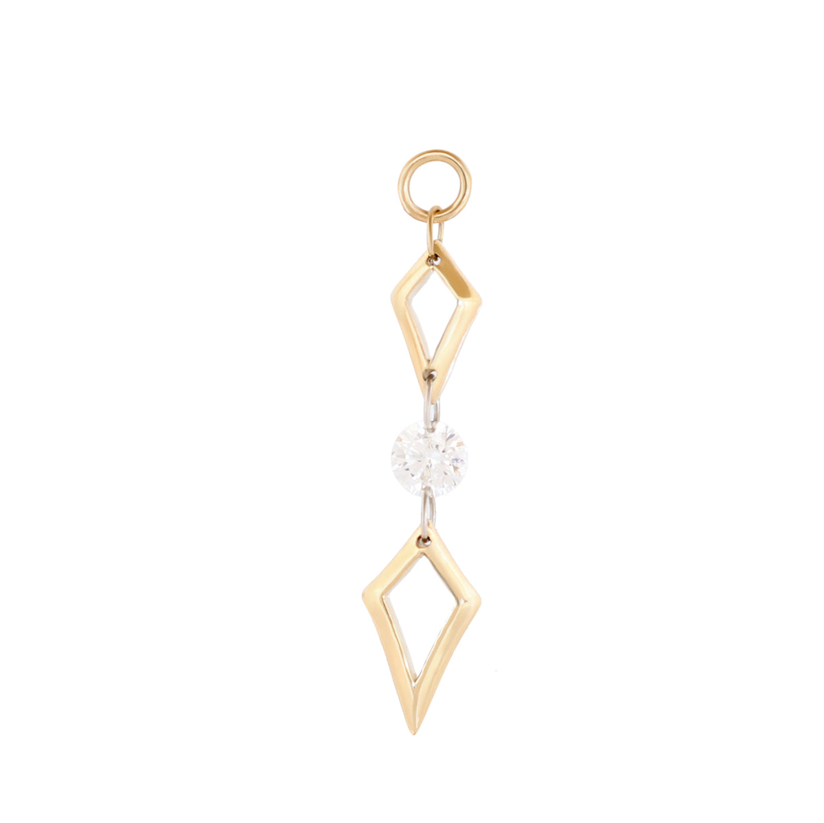 Falling Star Dangle - Round Diamond