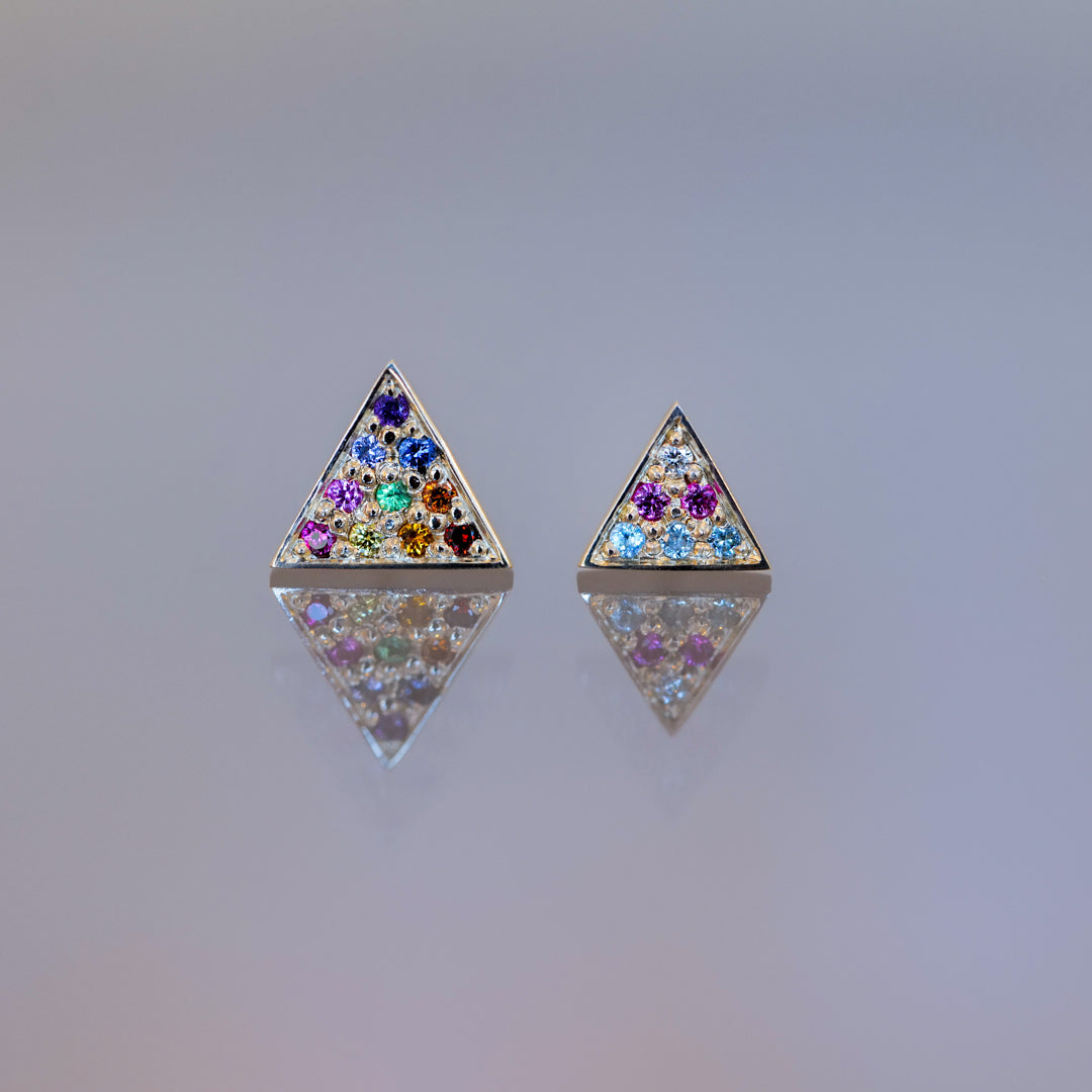 Trans Flag Pavé Triangle Piercing Stud