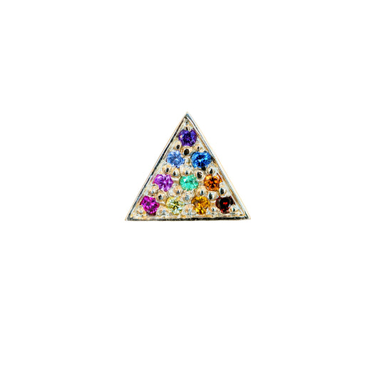 Rainbow Pride Flag Pavé Triangle Piercing Stud