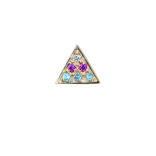 Trans Flag Pavé Triangle Piercing Stud