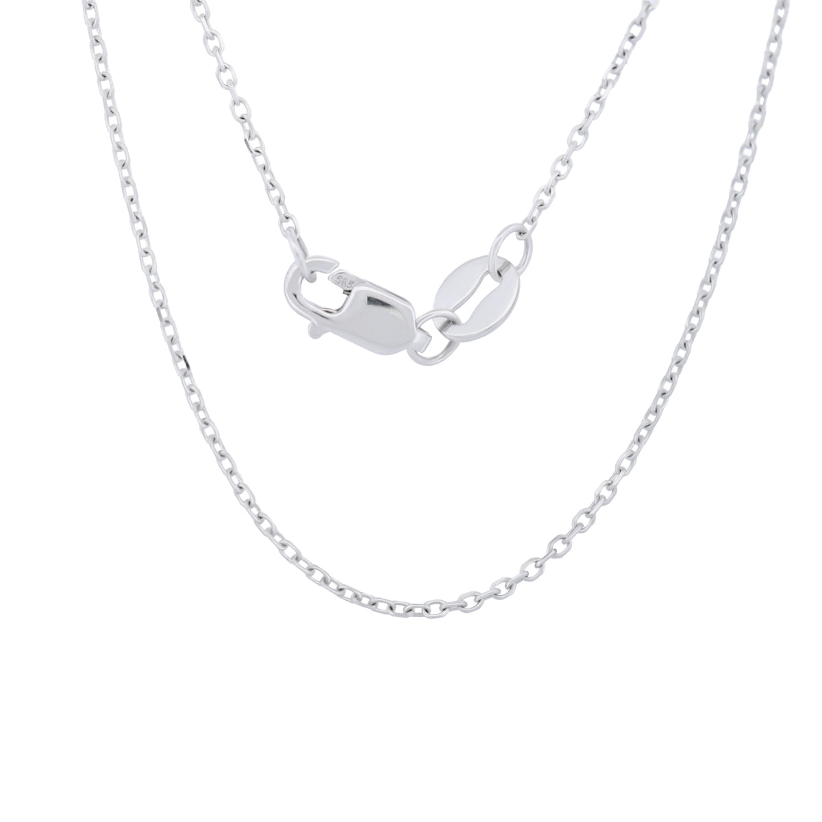 A thin 14k gold Fiat Lux Cable Chain (0.9mm) necklace featuring a lobster clasp and charm bail.