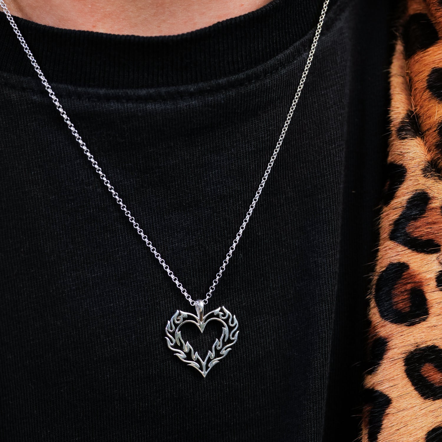 Flaming Heart Necklace (S)