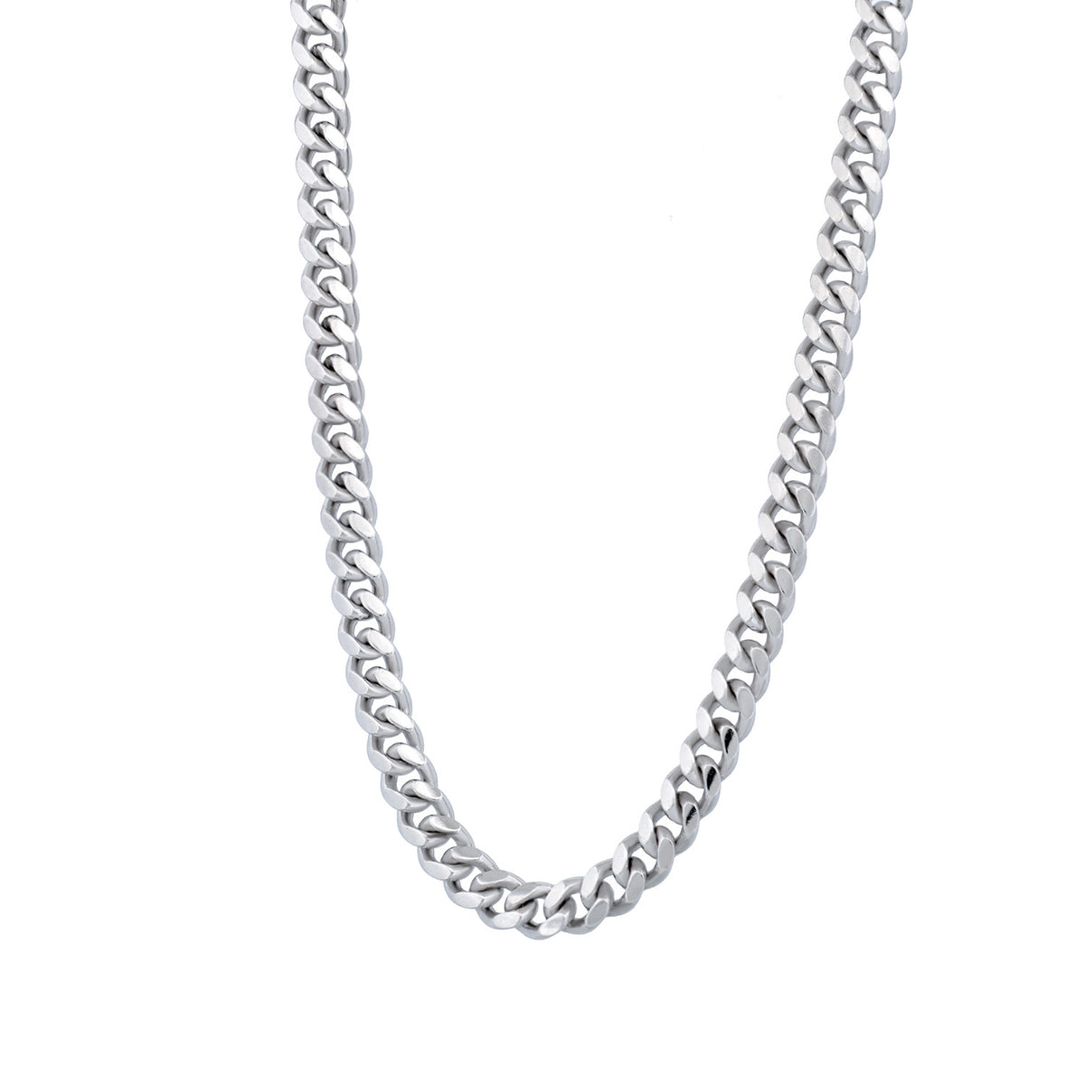 Thick sterling silver Grande Cuban Chain (S) necklace.