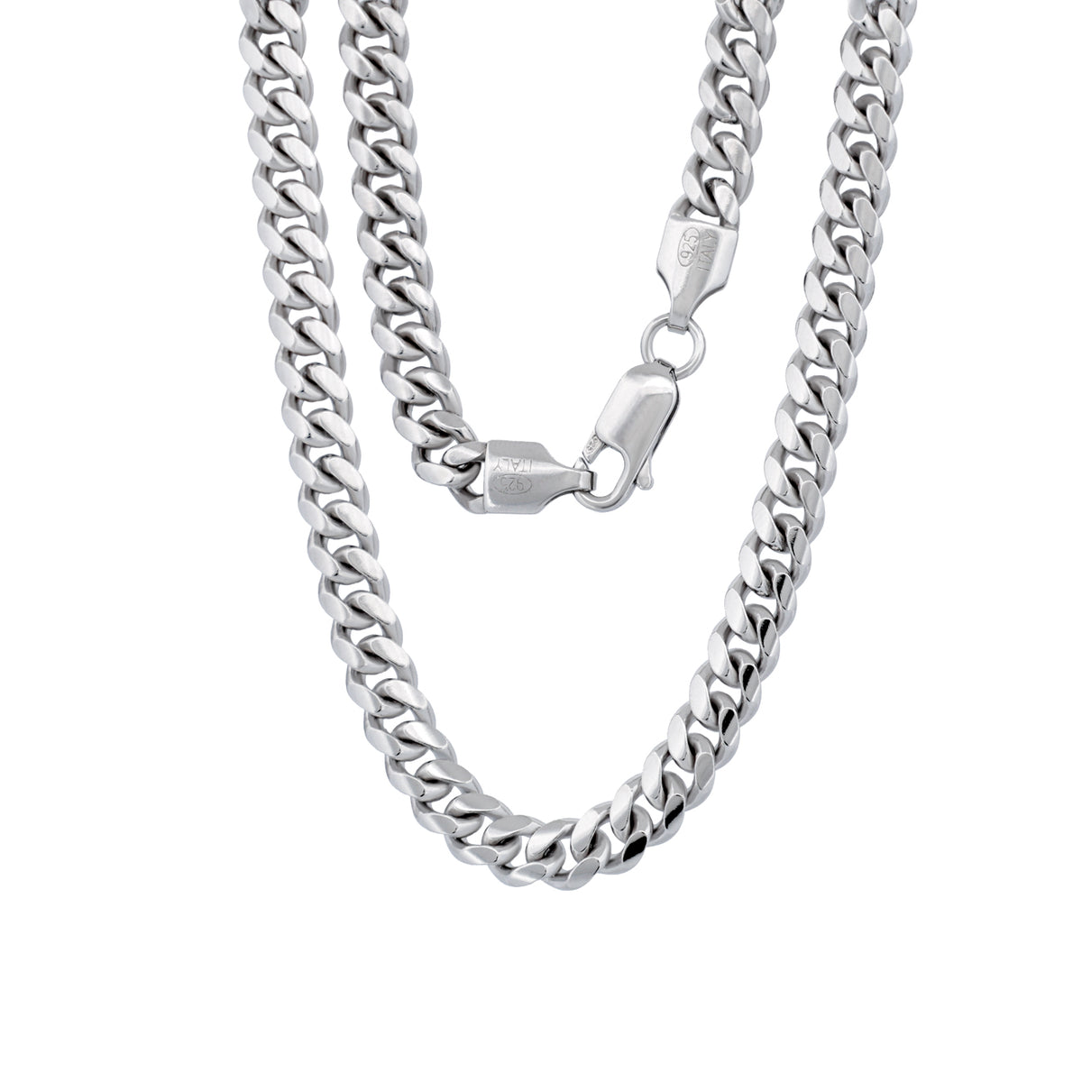 Fiat Lux XL Cuban Chain (S), a 5.5mm sterling silver link necklace with a lobster claw clasp.