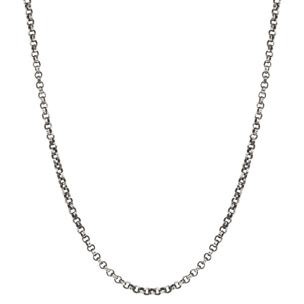 Grande Oxidized Sterling Silver Rolo Chain Necklace 2.1mm Oxidized Sterling Silver 24