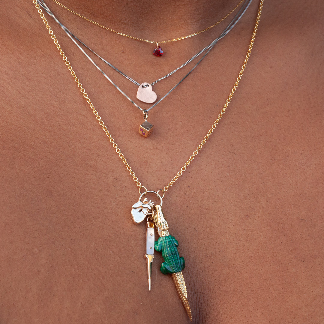 Petit Coeur Necklace - Garnet