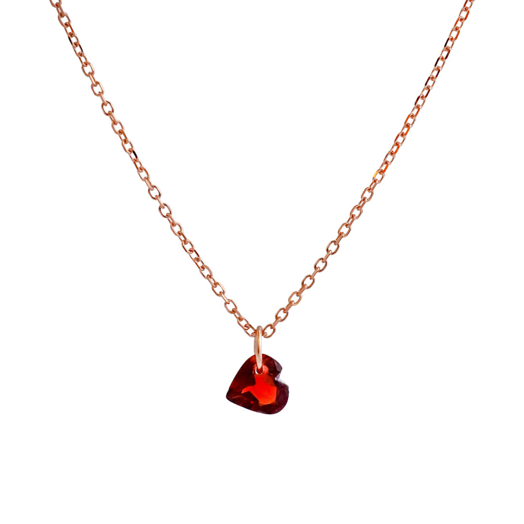 Petit Coeur Necklace - Garnet