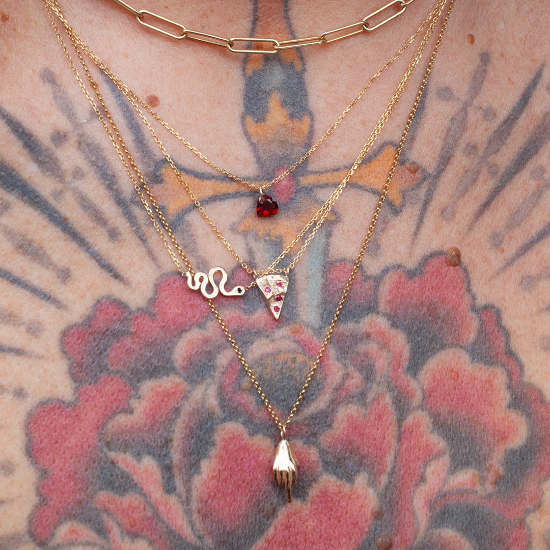Petit Coeur Necklace - Garnet