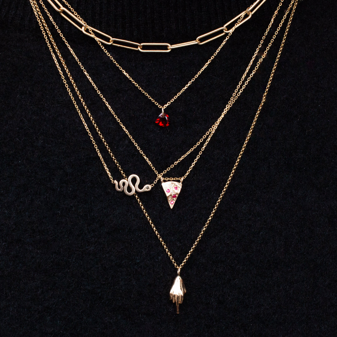 Petit Coeur Necklace - Garnet