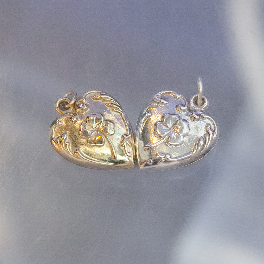 Lucky Clover Heart Charm