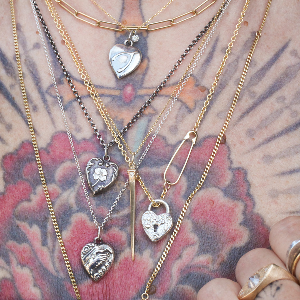 Forget-Me-Not Heart Lock Charm