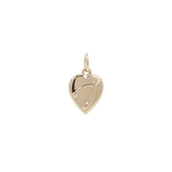Wishbone Heart Charm 10K Gold