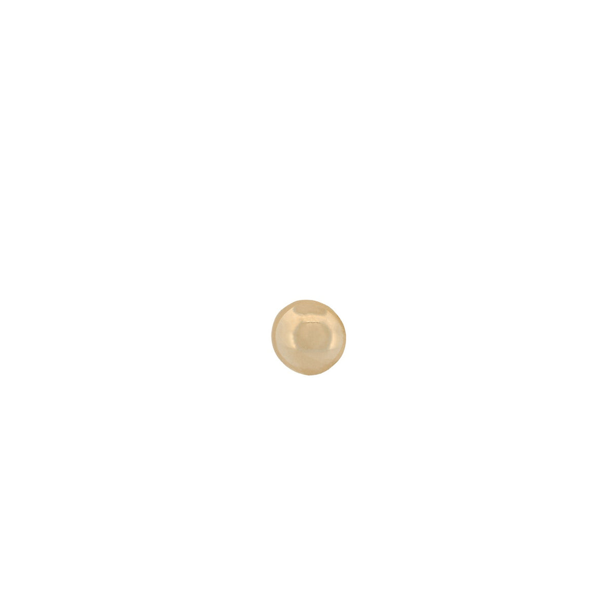 The Fiat Lux Classic Polished Dome (4mm), a shiny 14K gold bead, is centered on a plain white background.
