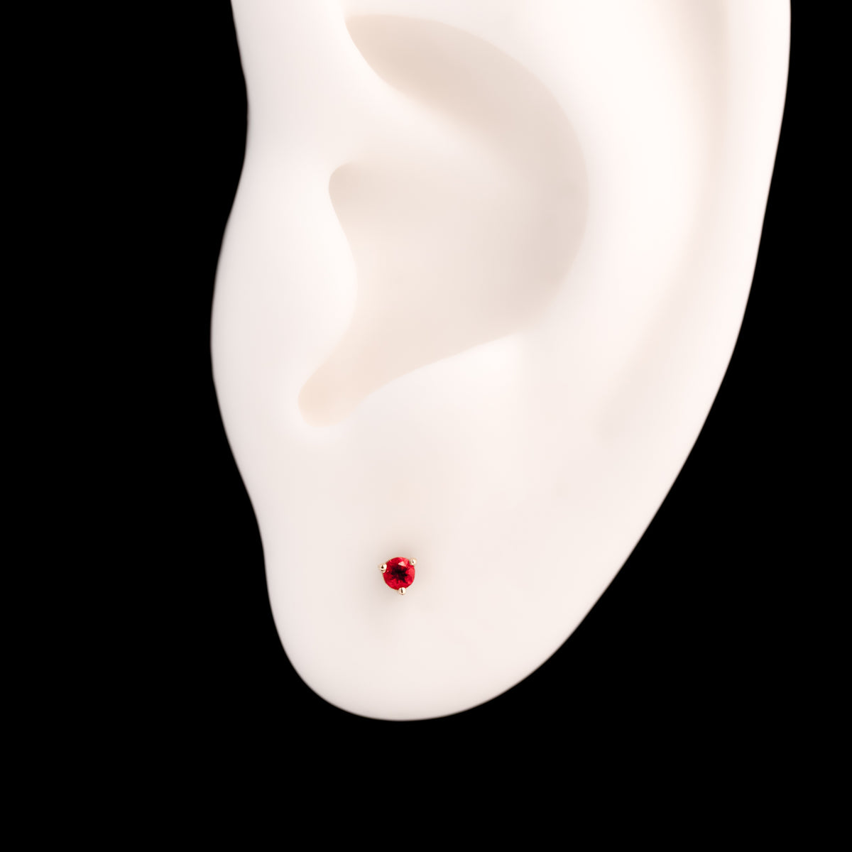 3 Prong Round - Colored Gems (2mm)
