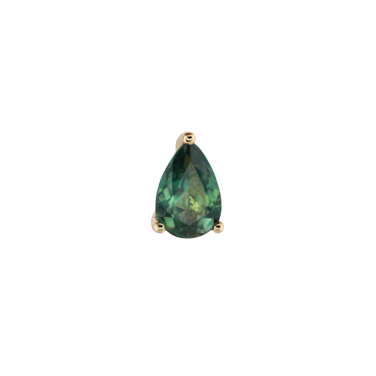 Fiat Lux 3 Prong Pear Grande - Alexandrite featuring a pear-shaped, green-hued gemstone in a gold labret setting.