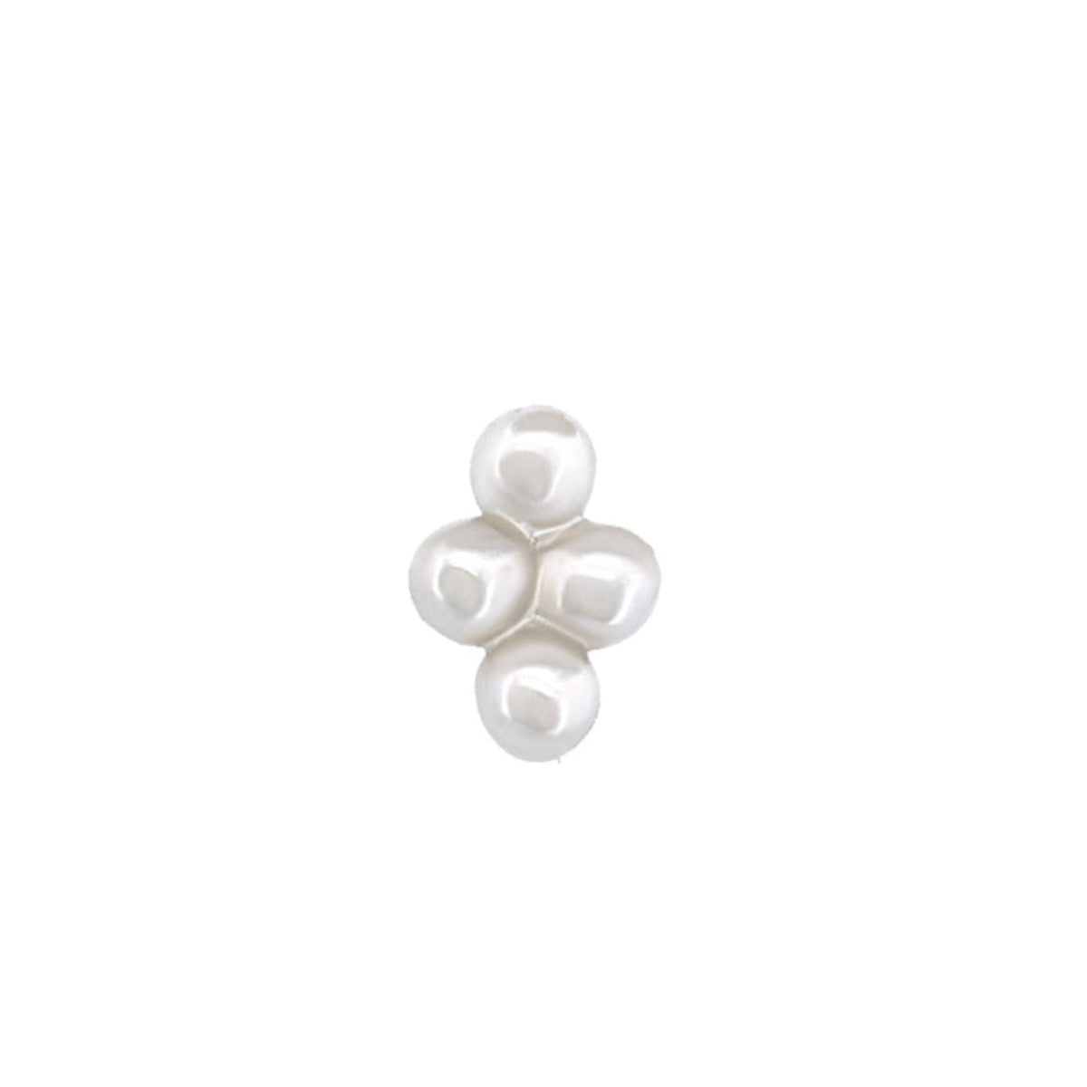 A Fiat Lux 4 Bead Cluster (1.5mm) featuring four small, white, rounded beads on a flatback in a diamond shape.