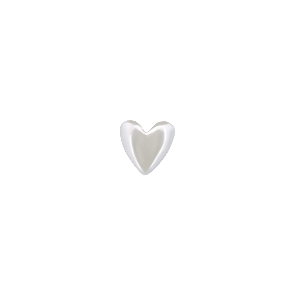 A 4mm 14K gold Classic Puffy Heart charm for flatback piercing jewelry.