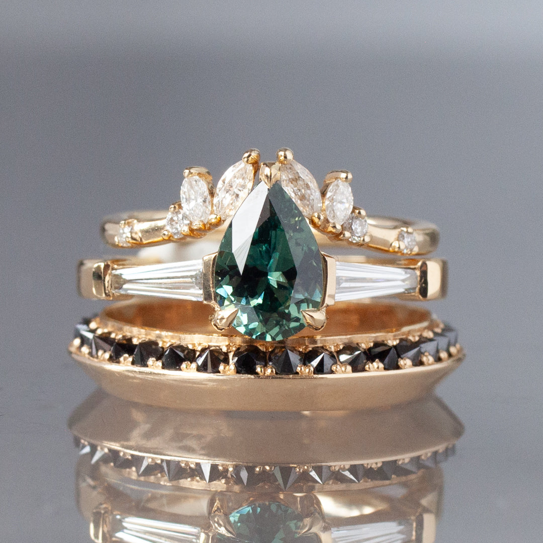 Calliope Ring - Pear Cut Kenyan Teal Sapphire